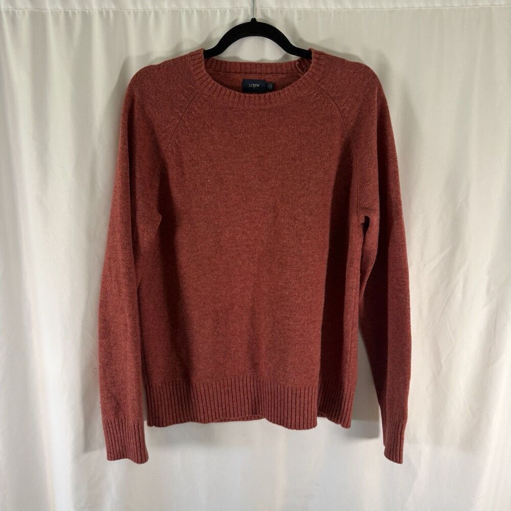 J. Crew Lambs Wool Sweater Men's Medium Red Knit Crew Neck Pullover